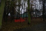 widok na teren cmentarza na Zagaśle z parku w Kępnie
